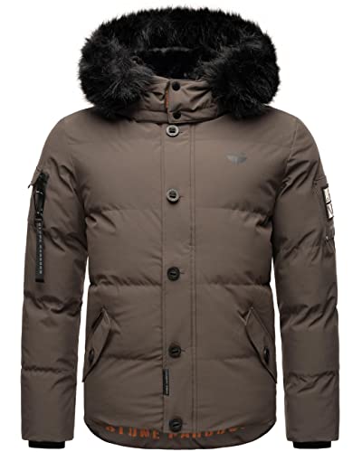 STONE HARBOUR Herren Winterjacke Parka mit Abnehmbarer Kunstfellkapuze Halvaar Anthracite mit schwarzem Fell Gr. 3XL von STONE HARBOUR