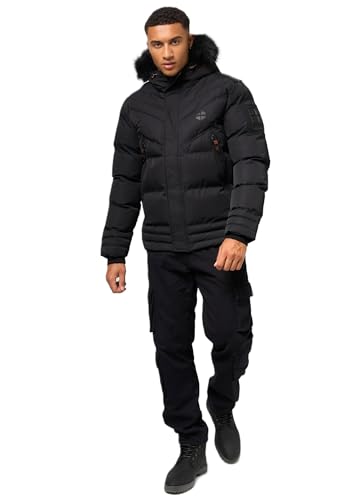 STONE HARBOUR Herren Winterjacke gesteppte Winter Stepp Jacke B740 [B740-Romaa-Schwarz-Gr.XXL] von STONE HARBOUR