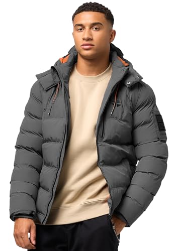 STONE HARBOUR Herren Winterjacke mit Kapuze Steppjacke gefüttert B736 [B736-Arvid-Anthrazit-Gr.L] von STONE HARBOUR