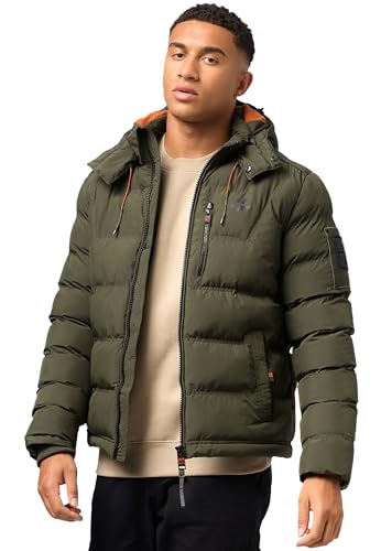 STONE HARBOUR Herren Winterjacke mit Kapuze Steppjacke gefüttert B736 [B736-Arvid-Olive-Gr.XL] von STONE HARBOUR