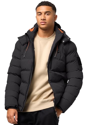 STONE HARBOUR Herren Winterjacke mit Kapuze Steppjacke gefüttert B736 [B736-Arvid-Schwarz-Gr.XXL] von STONE HARBOUR