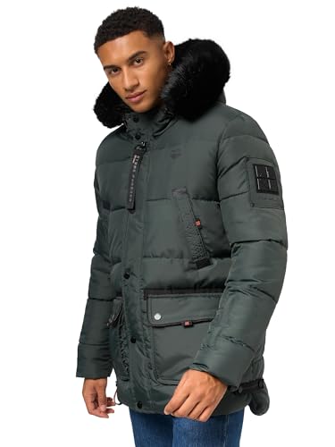 STONE HARBOUR Herren warme Winter Steppjacke Mironoo Stone Green Gr. L von STONE HARBOUR