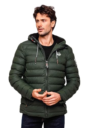 STONE HARBOUR Herren warme Winter Steppjacke Zaharoo Olive Gr. XL von STONE HARBOUR