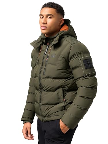 STONE HARBOUR Herren warme Winter Steppjacke mit Kapuze Arvidoo Olive Gr. 3XL von STONE HARBOUR