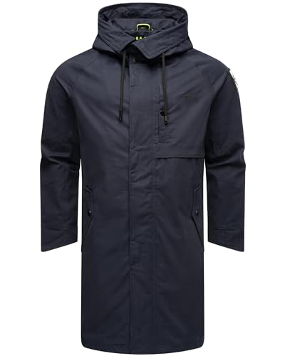 STONE HARBOUR leichte Herren Übergangsjacke lang Outdoorparka mit Kapuze Yaroon Navy Gr. XL von STONE HARBOUR