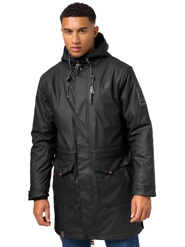 STONE HARBOUR Warmer Regenponcho gefütterter Regenmantel wasserdicht mit innenliegendem Tragegurt und geschweißten Nähten Verdaan Black Gr. XXL von STONE HARBOUR