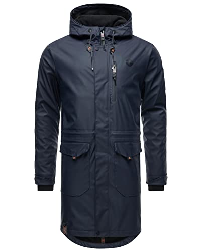 STONE HARBOUR Warmer Regenponcho gefütterter Regenmantel wasserdicht mit innenliegendem Tragegurt und geschweißten Nähten Verdaan Navy Gr. M von STONE HARBOUR