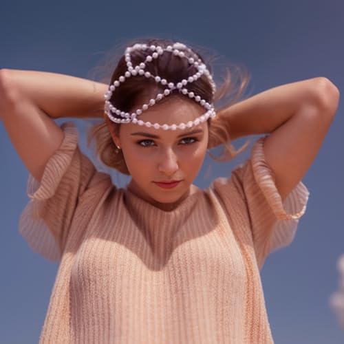 STONEFANS 1920er Jahre Hochzeit Perle Kopfschmuck Flapper Mesh Cap Silber Braut Haarschmuck Band Great Gatsby Accessoire für Frauen Geschenk (Silber) von STONEFANS
