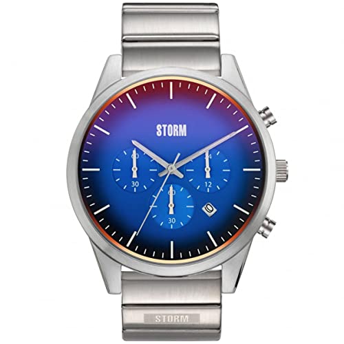 STORM London Crusader Lazer Blue, Herrenarmbanduhr, 5 bar Wasserdicht, Edelstahlgehäuse, Dual-Time, Datumsfunktion … von STORM