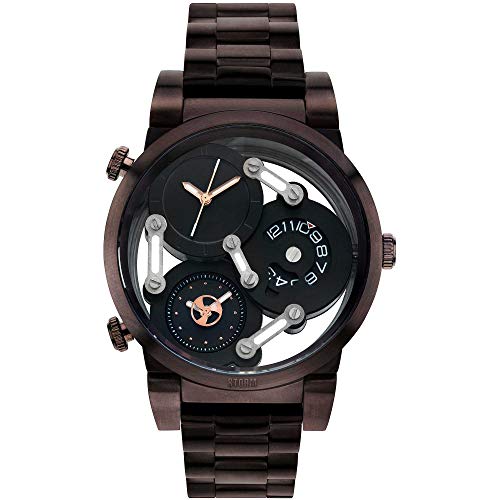 Storm Herren-Armbanduhr Tri-Mez Brown Edelstahl 3 Zeitzonen analog Quarz 47236/BR von STORM
