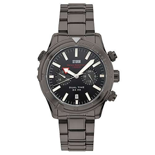 Storm Herrenuhr Aqua-Pro Titanium Taucheruhr Datum zweite Zeitzone Edelstahl analog 47281/TN von STORM
