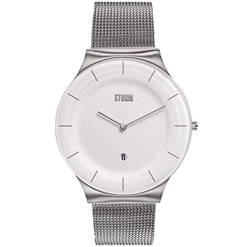STORM London Xenu Mesh, Edelstahlgehäuse, Mineralglas, 3 bar Wasserdicht, Mesh-Armband, Datumsfunktion (White) von STORM