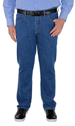 STORMSRIVER Jeans Herren 5-Pocket Jeanshose mit Dehnbund „Maxim“ Stretch Regular FIT in Großen Größen 60 – 72 & 30 – 36 Übergrößen Untersetzte Größen Kurzgrößen Big Size Fashion (33, Blue Stone) von STORMSRIVER
