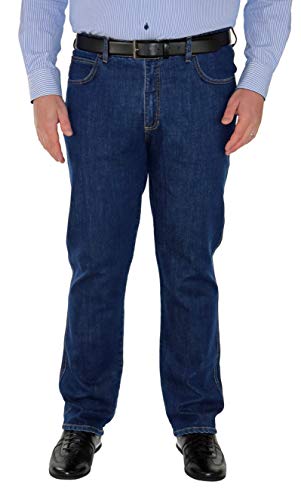 STORMSRIVER Jeans Herren 5-Pocket Jeanshose mit Dehnbund „Maxim“ Stretch Regular FIT in Großen Größen 60 – 72 & 30 – 36 Übergrößen Untersetzte Größen Kurzgrößen Big Size Fashion (60, Dark Stone) von STORMSRIVER