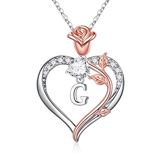 STORUP Initialen-Herzhalsketten für Frauen, Teenager, rosa Initialen-Herzhalsketten für Frauen, Schmuck, Geburtstagsgeschenke für Mutter, Frau, Oma, Schwester, Messing, Kein Edelstein STORUP Initialen-Herzhalsketten für Frauen, Teenager, rosa Initialen-Herzhalsketten für Frauen, Schmuck, Geburtstagsgeschenke für Mutter, Frau, Oma, Schwester, Messing, Kein Edelstein von STORUP