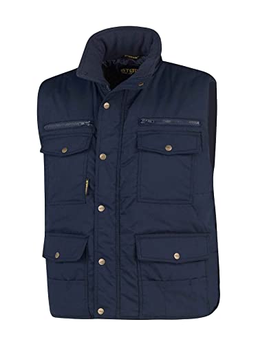 Multipocket Weste mit Stehkragen Unisex - Ärmellose Jacke, Windproof, Bodywarmer - Blau - Größe L von STØRVIK