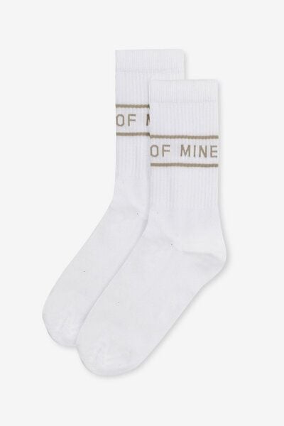 STORY OF MINE Socken mit Schriftzug aus überwiegend Bio-Baumwolle von STORY OF MINE