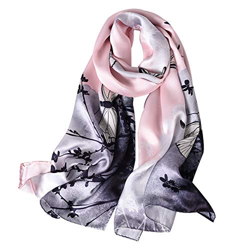 STORY OF SHANGHAI Seidenschal Damen 100% Seide, 20+ Bunte Luxuriöse Schals, Warm & Weich, als Stola Seidentuch Halstuch Pashmina - 53 * 170 cm Elegant Blumen 1 von STORY OF SHANGHAI