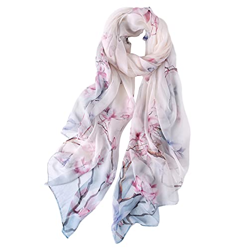 STORY OF SHANGHAI Seidenschal Damen 100% Seide, 30+ Farben XXL Blumen Seidentuch, Stola für Abendkleid Hochzeit, Seide Schal Halstuch, 175 * 110cm YDYH-06 von STORY OF SHANGHAI