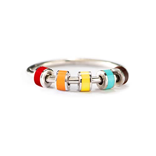 STORYJEWELLERY Fidget Rings for Daughter, To My Daughter Fidget Ring, Anti Anxiety Spinner Spinning Ring for Daughter, Daughter Gift from Mom, Mother Daughter Ring, UK 7 / EU 40, Emaille, Kein von STORYJEWELLERY