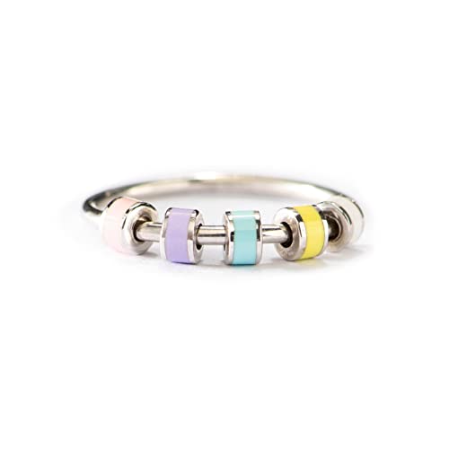STORYJEWELLERY Spinning Fidget Ringe für Tochter, Anti Angst Spinner Ring für Tochter To My Daughter Fidget Ring für Frauen Silber Emaille Fidget Ringe für Mädchen Emaille Kein Edelstein, 4 UK STORYJEWELLERY Spinning Fidget Ringe für Tochter, Anti Angst Spinner Ring für Tochter To My Daughter Fidget Ring für Frauen Silber Emaille Fidget Ringe für Mädchen Emaille Kein Edelstein, 4 UK von STORYJEWELLERY