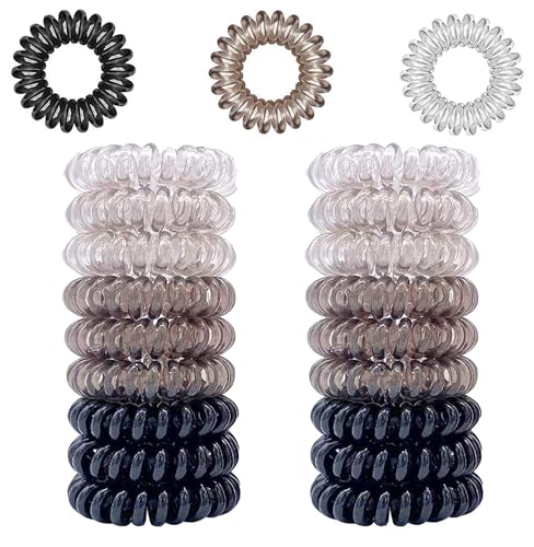 18 Stück Spiral-Haargummis Telefonkabel-Haarbänder Für Damen & Mädchen Elastische Zopfgummis Für Locken & Glattes Haar Perfekt Für Alltag Sport & Styling von STOUUMOW