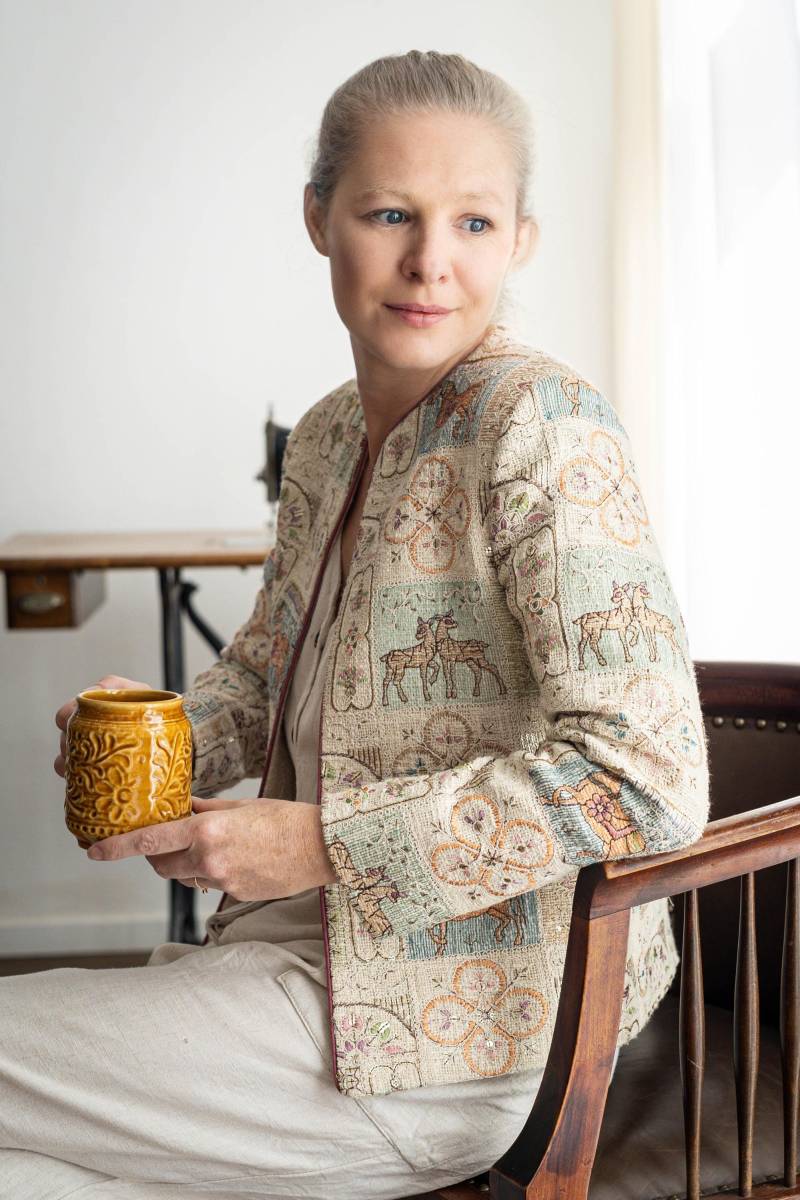 Hand Bestickte Jute Jacke | Boho Mit Offener Vorderseite Vintage Gemeißelter Ausschnitt Folk Mantel One Of A Kind Statement Langsame Mode von STOVARIA