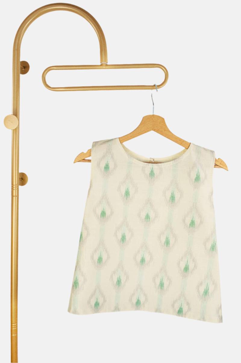Handgewebtes Ikat Seiden Tank Top Ärmellose A-Line Bluse von STOVARIA
