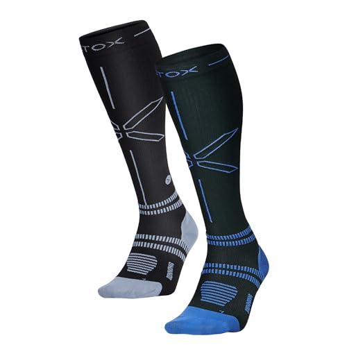 STOX Energy Socks | Laufsocken für Herren | Premium Kompressionssocken | Laufsocken | 2 Pack | Schwarz | XL von STOX Energy Socks