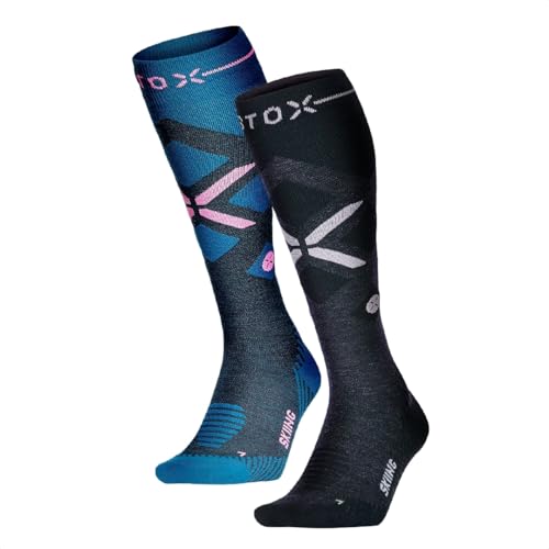 STOX Energy Socks Skisocken Damen 2 Pack, Kompressionsstrümpfe, Merino Socken, Ski und Snowboard Thermosocken, Compression Socks Women, Thermo Socken von STOX Energy Socks