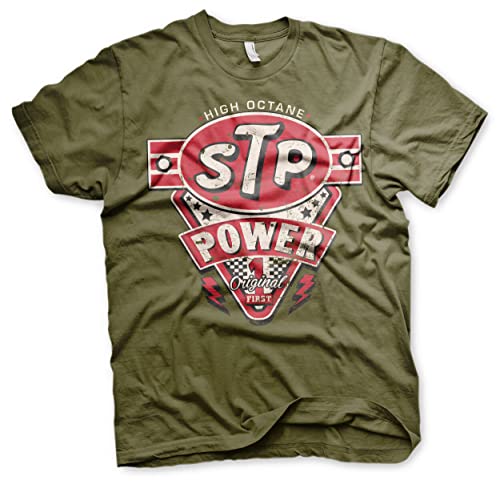 STP Offizielles Lizenzprodukt Power Herren T-Shirt (Olive), XX-Large von STP