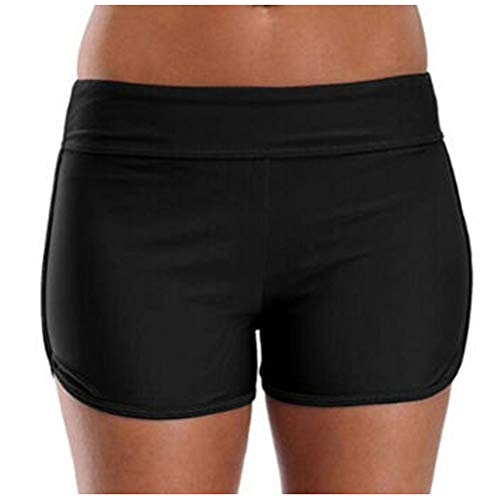 STPT Damen Badeshorts Rot - Einfarbig Kurze Badehose Große Größen Hoher Taille Bauchweg Schnell Trocknend Strandshorts Wassersport Boardshorts Schwimmradler Badehose Boardshorts, Black-b, 4XL von STPT