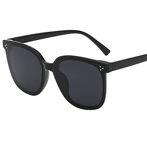 STPT Sport-Sonnenbrille für Herren, rund, polarisiert, Vintage-Sonnenbrille für Damen, Designer-Sonnenbrille, trendig, zum Autofahren, UV-Schutz, Schwarz, Einheitsgröße von STPT