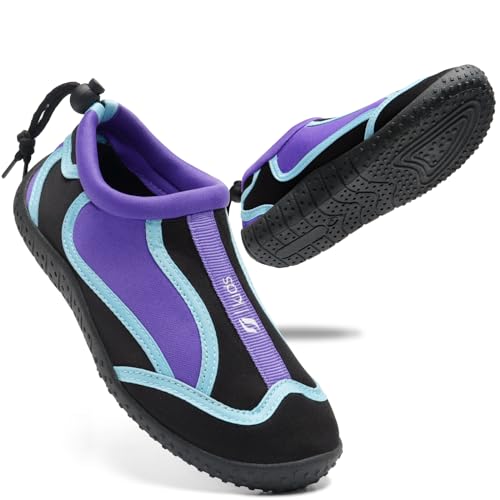 STQ KIDS Badeschuhe Kinder Mädchen,Wasserschuhe Strandschuhe Purple EU 28 von STQ KIDS