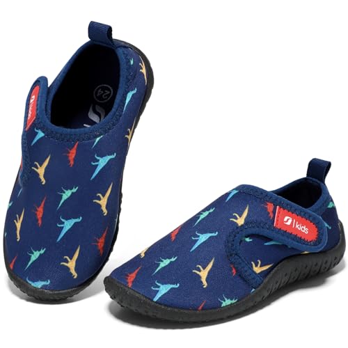 STQ KIDS Badeschuhe Kinder Schwimmschuhe Jungen Wasserschuhe with Klettverschluss Strandschuhe Navy EU25 von STQ KIDS