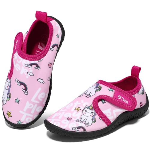 STQ KIDS Badeschuhe Kinder Schwimmschuhe Mädchen Wasserschuhe with Klettverschluss Strandschuhe Pink EU20 von STQ KIDS