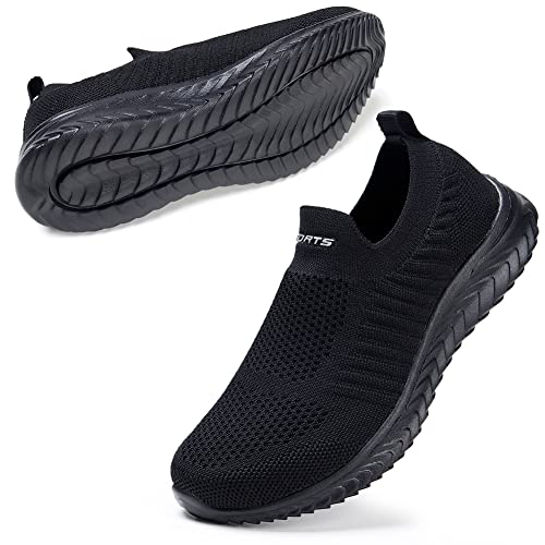 STQ Damen Slip on Sneaker Bequem Arch fit Leicht Atmungsaktive Turnschuhe Alles Schwarz 35 EU von STQ