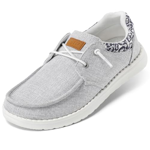 STQ Damen Schuhe Slip on Loafers Arch Support Reinschlüpfen Leichte Atmungsaktiv Walking Schlupfschuhe Orthopädische Frauen Memory Foam Work Bequeme Fashion Freizeitschuhe Hellgrau 42 EU von STQ
