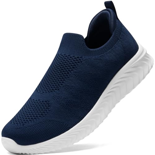 STQ Damen Slip on Schuhe Atmungsaktiv Bequem Mesh Leichte Turnschuhe Memory Foam Sneakers Navy 40 EU von STQ