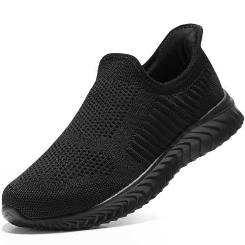 STQ Damen Slip on Sneakers Laufschuhe Leichte Bequeme Freizeit Turnschuhe Alles Schwarz 37 EU von STQ