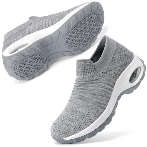 STQ Damen Sneakers Slip on Lightweight Mesh Walkingschuhe Atmungsaktiv Fitness Turnschuhe Sportschuhe Mittelgrau 43 EU STQ Damen Sneakers Slip on Lightweight Mesh Walkingschuhe Atmungsaktiv Fitness Turnschuhe Sportschuhe Mittelgrau 43 EU von STQ