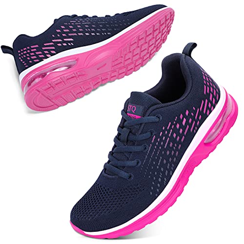 STQ Laufschuhe Damen Sportschuhe Atmungsaktiv Leicht Turnschuhe Outdoor Sneakers Rose EU41 von STQ