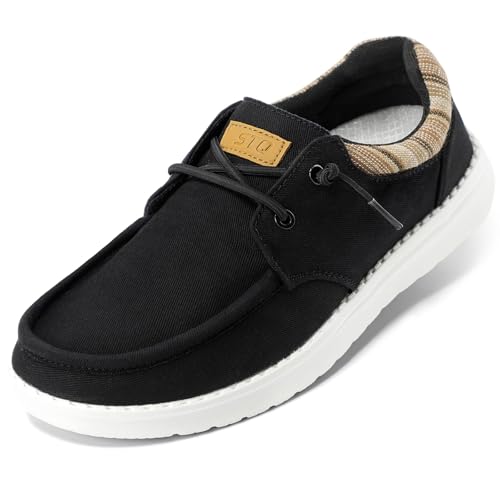 STQ Mokassins Damen Slip on Loafer Schuhe Arch Support Reinschlüpfen Leichte Atmungsaktiv Walking Schlupfschuhe Orthopädische Frauen Loafer Memory Foam Work Bequeme Fashion Schwarz 39 EU 7.5 US von STQ