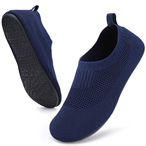 STQ Pantoffeln Damen Hasusschuhe Rutschfest Hüttenschuhe Slip on Sandalen Mesh Atmungsaktiv Slipper Navy Blau 38/39 von STQ