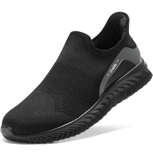 STQ Slip ins Damen Sneaker Slip on Freihändig Turnschuhe Komfort Schlupfschuhe Bequem Damen Orthopädische Schuhe Ganz Schwarz 37 EU von STQ