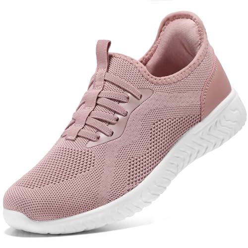 STQ Sneaker Damen zum Reinschlüpfen Turnschuhe ohne Schnürung Bequem Slip on Sneakers Leichte Damen Schuhe Sommer Schlupfschuhe Pink 38 EU von STQ