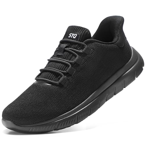 STQ Slip on Sneakers Damen Schnürung Turnschuhe Bequem Arbeitsschuhe Schlupfschuhe Alle Schwarz 41 EU/US 9.5 STQ Slip on Sneakers Damen Schnürung Turnschuhe Bequem Arbeitsschuhe Schlupfschuhe Alle Schwarz 41 EU/US 9.5 von STQ