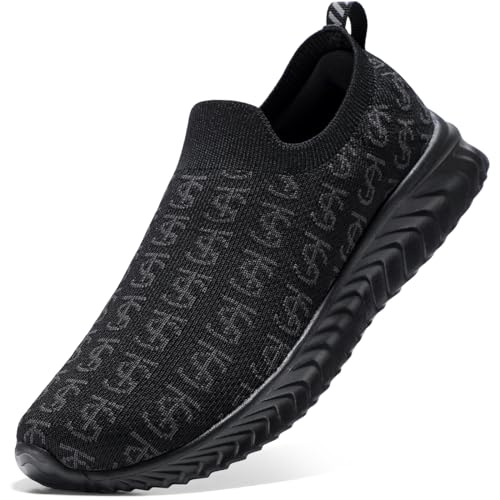 STQ Sneaker Damen Slip On Memory Foam Schuhe Bequeme Leichte Atmungsaktiv Freizeitschuhe Schwarz Onyx 37 EU von STQ