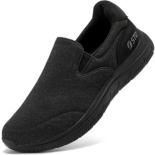 STQ Sneakers Damen Laufschuhe Slip on Turnschuhe Bequem Sportschuhe Gym Jogging Freizeitschuhe Tennis Schuhe Schwarz 35 EU von STQ