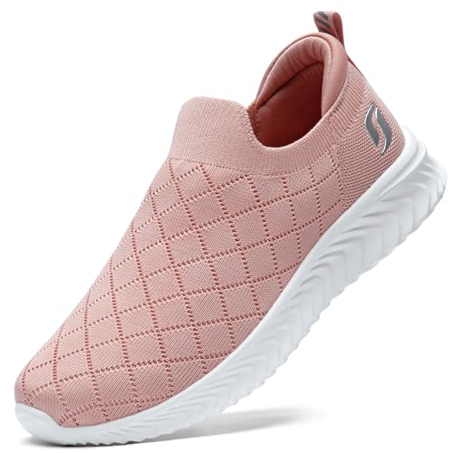 STQ Sneakers Damens Slip on Schuhe Mesh Atmungsaktiv Turnschuhe Memory Foam Bequeme Schlupfschuhe 37 EU von STQ